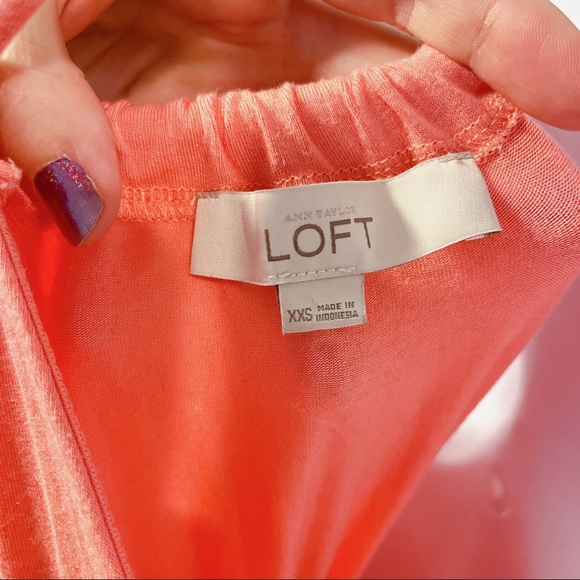 LOFT // Soft Halter Peach Coral Midi Dress - Picture 5 of 6